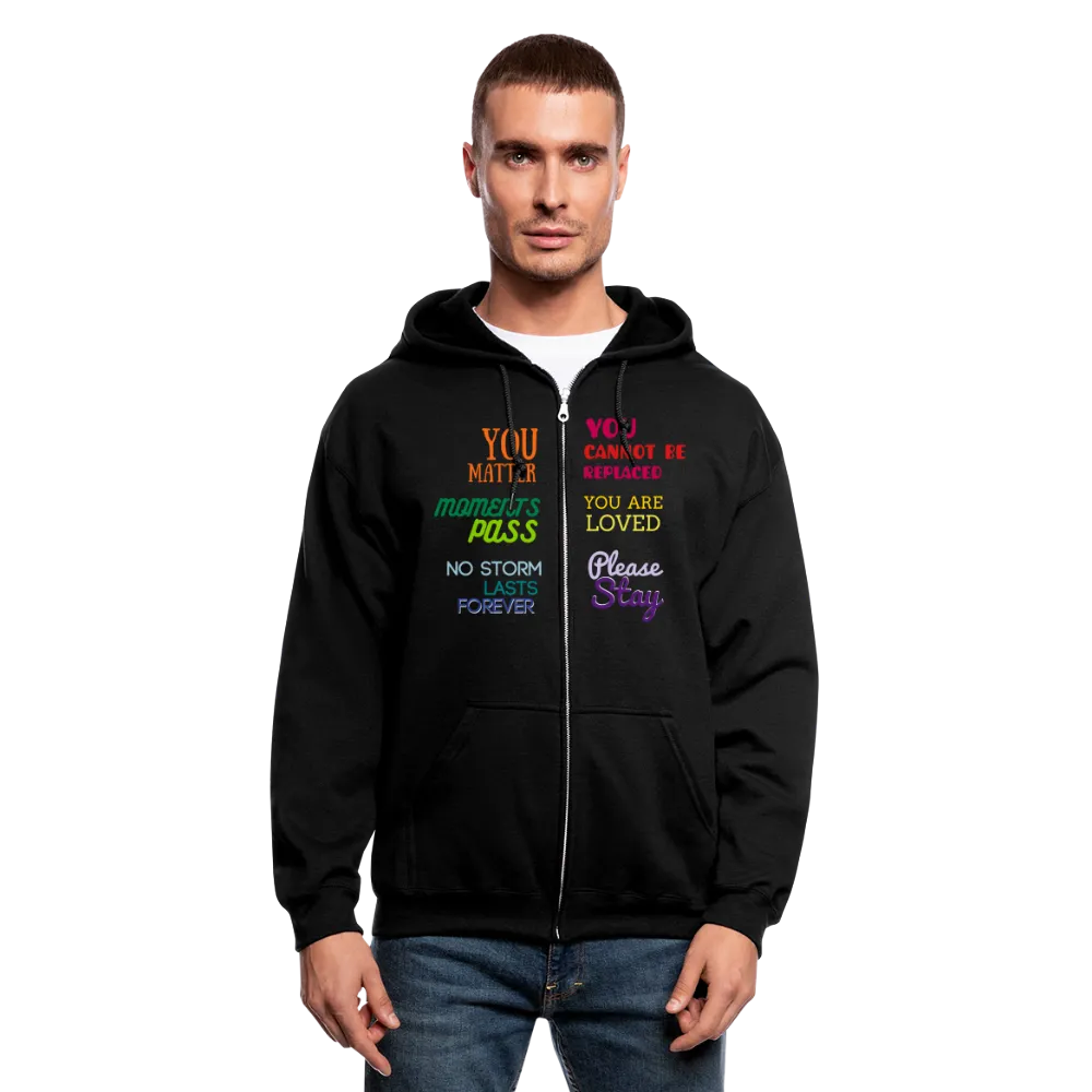Unisex Zip Hoodie - Words Matter/SCF Classic Logo