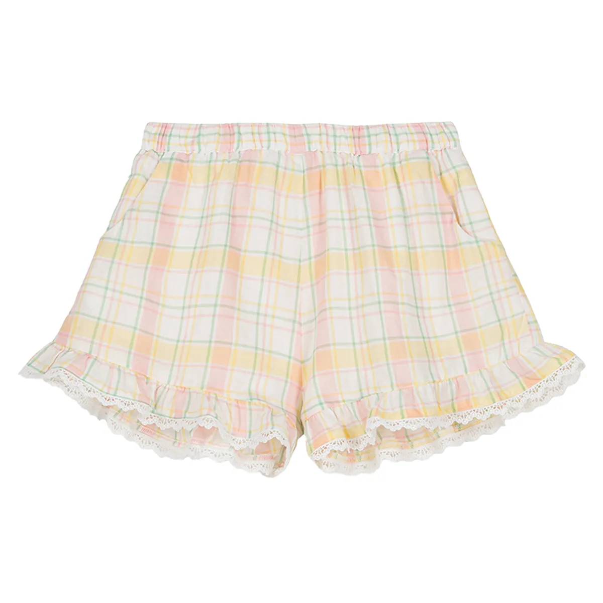 Vallaloid Yellow Positano Check Shorts