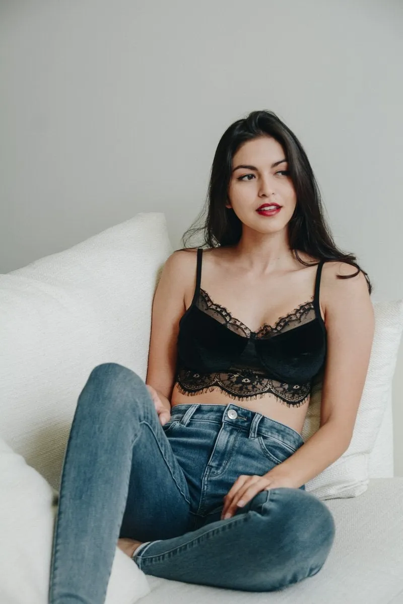 Velvet Lace Half Cami - 3 colors