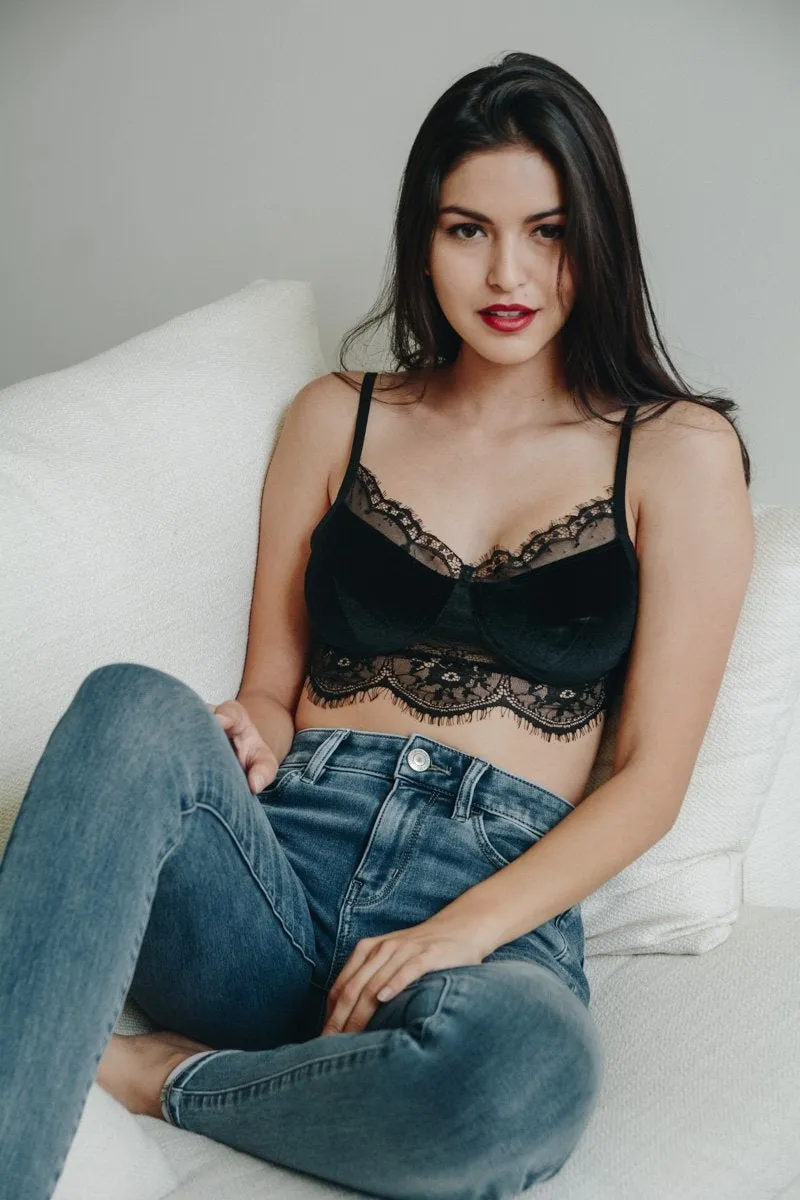 Velvet Lace Half Cami - 3 colors
