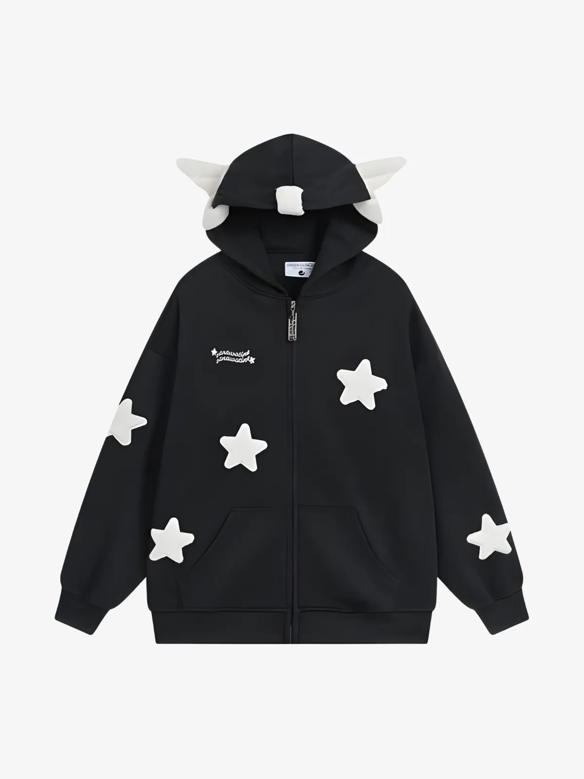VELVET STAR ZIP-UP HOODIE