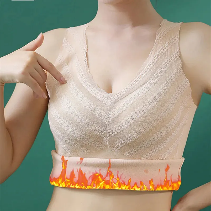 Velvet Thermal Vest For Women With Breast Pads