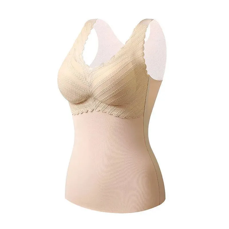 Velvet Thermal Vest For Women With Breast Pads