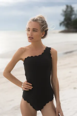 Venus Black Over One Shoulder Onepiece