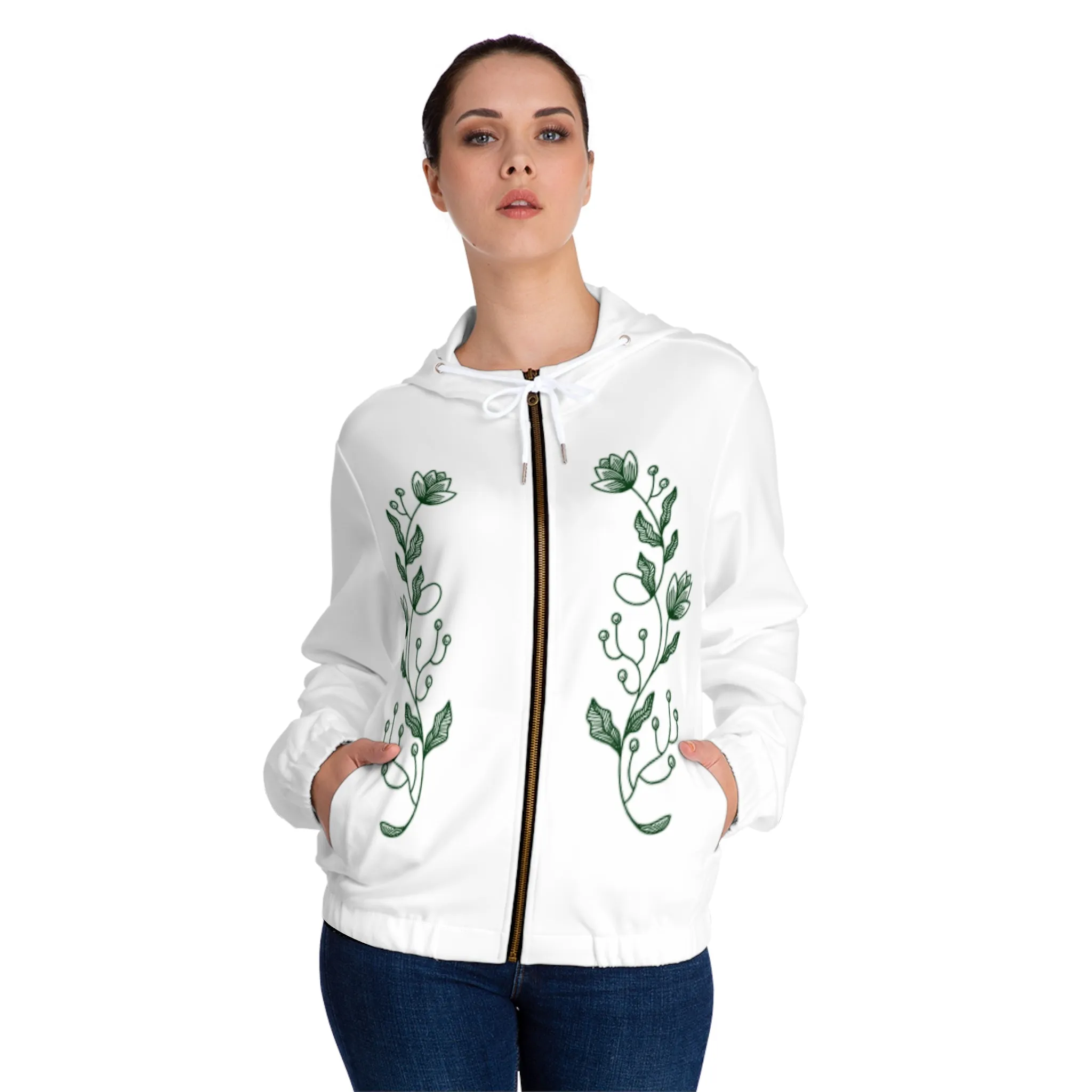 Vines Women’s Full-Zip Hoodie (AOP) - CJ8