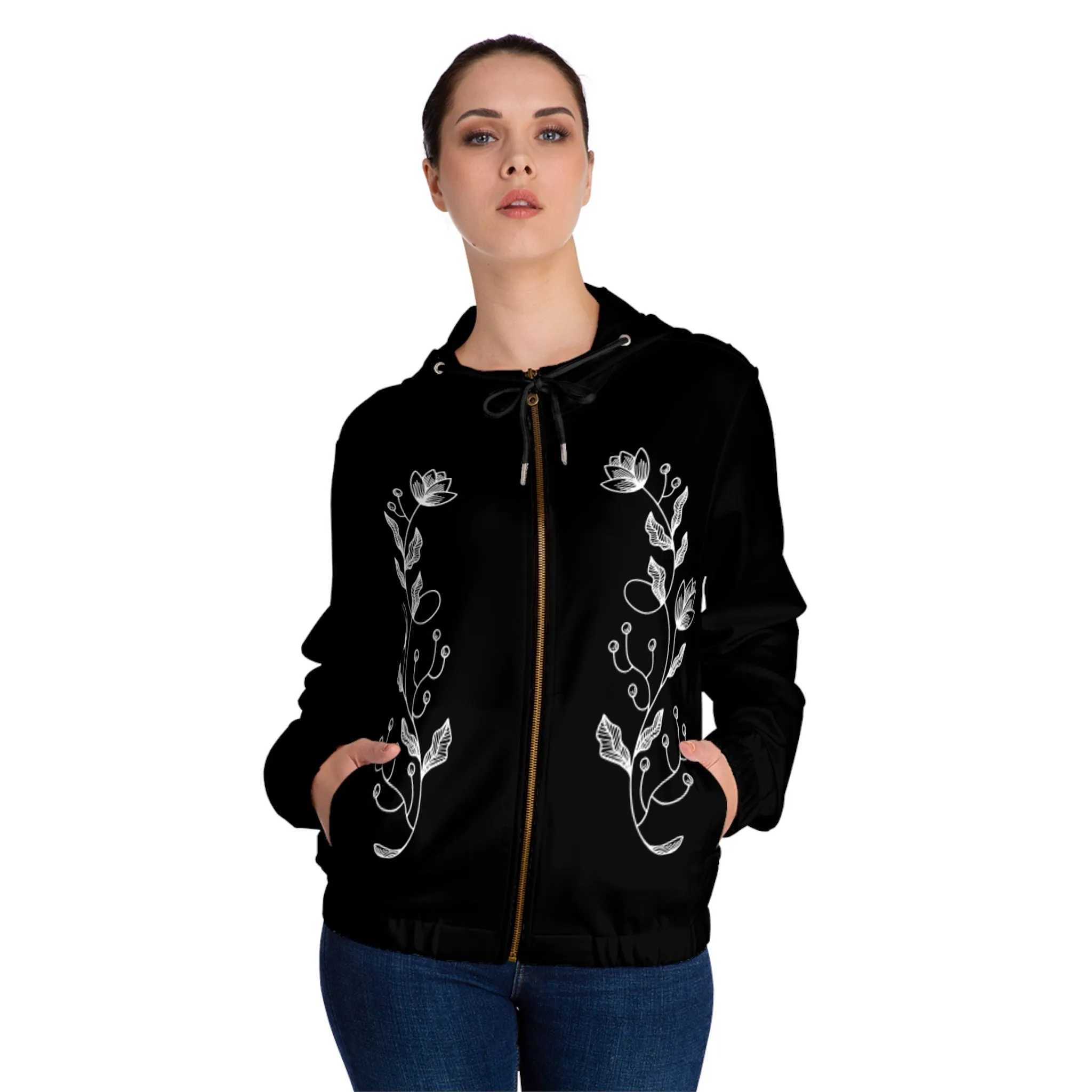 Vines Women’s Full-Zip Hoodie (AOP) - CJ8