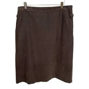 Vintage 90s Faconnable Deep Green Corduroy Straight Short Skirt Size XL