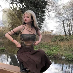 Vintage Aesthetic Bandage Crop Top - Green Fairy Grunge Style