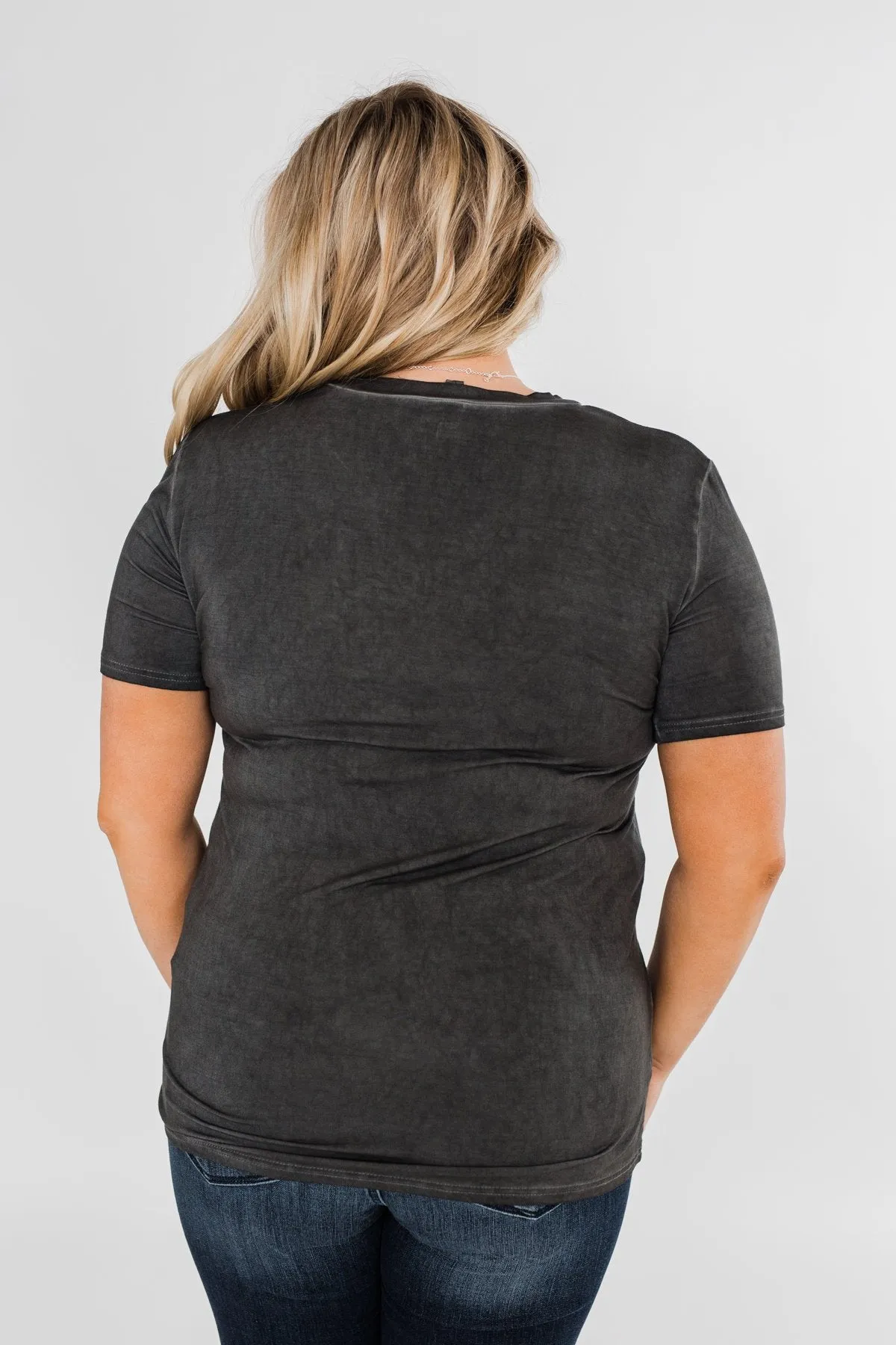 Vintage Beauty Short Sleeve Top- Charcoal