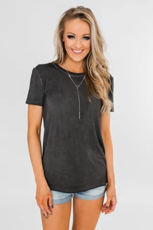 Vintage Beauty Short Sleeve Top- Charcoal