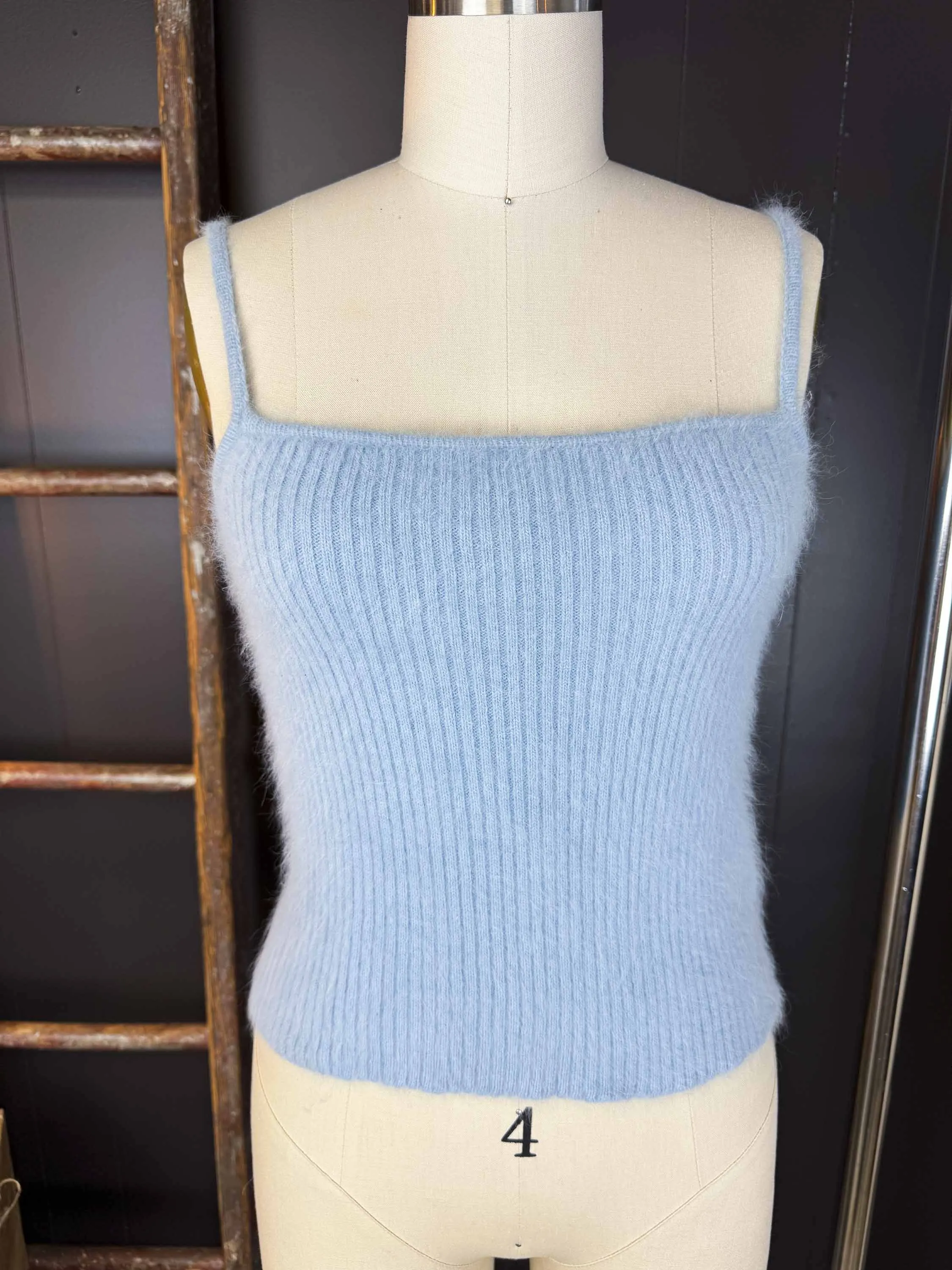 Vintage Blue Ralph Lauren Fuzzy Soft Cami Top - Size XS
