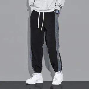 Vintage corduroy joggers with contrast stripe detail