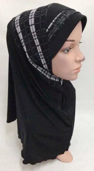 Viscose Ice Silk Lace Black Muslim Hijab Islamic Scarf Shawls
