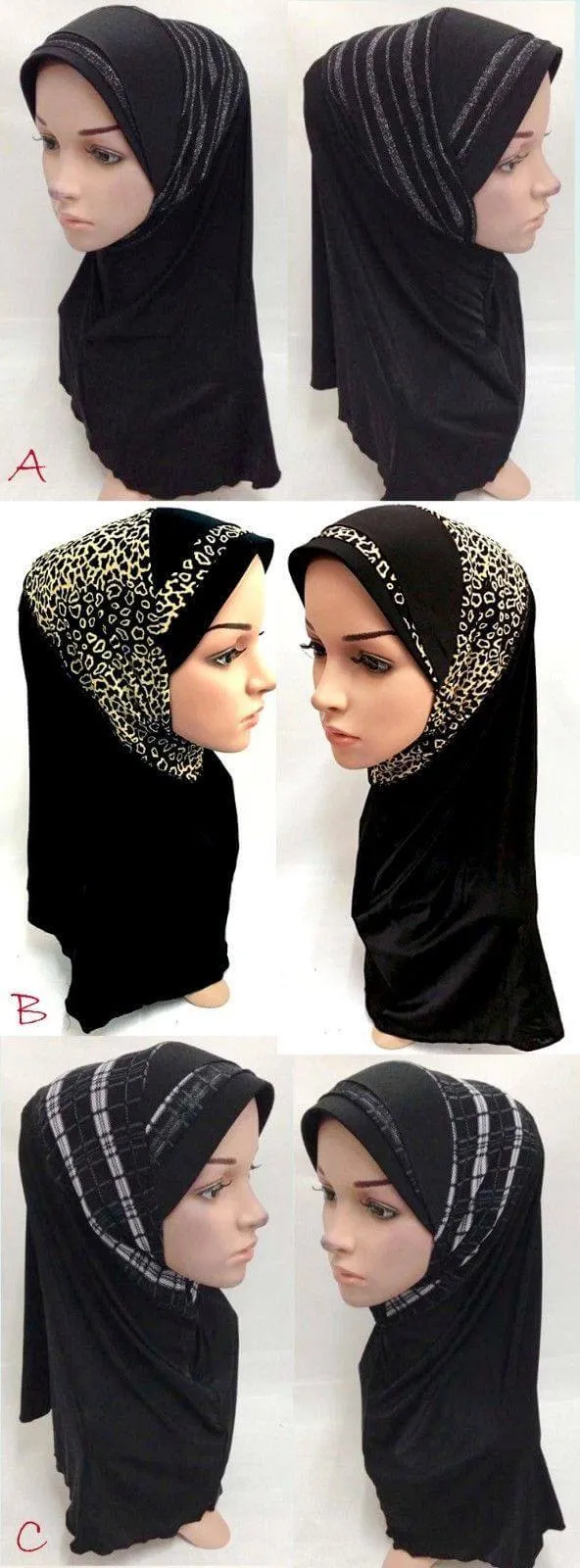 Viscose Ice Silk Lace Black Muslim Hijab Islamic Scarf Shawls
