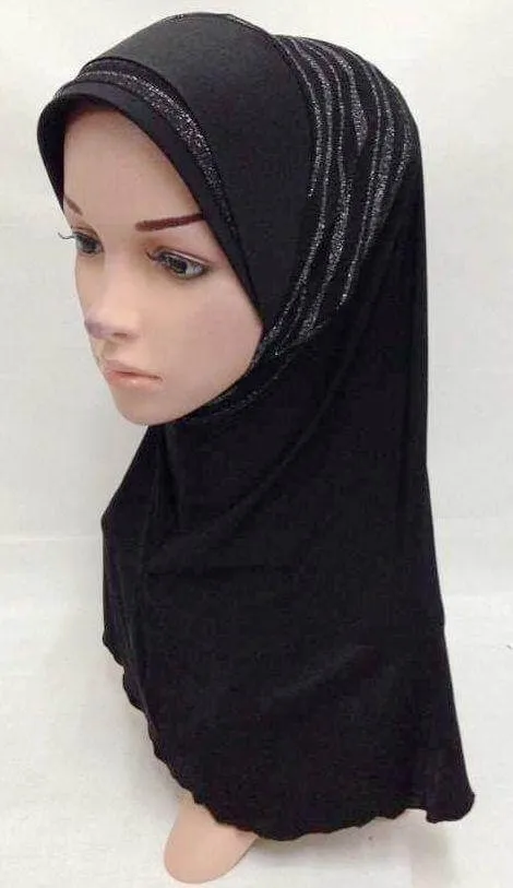 Viscose Ice Silk Lace Black Muslim Hijab Islamic Scarf Shawls
