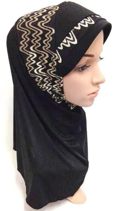Viscose Ice Silk Lace Black Muslim Hijab Islamic Scarf Shawls