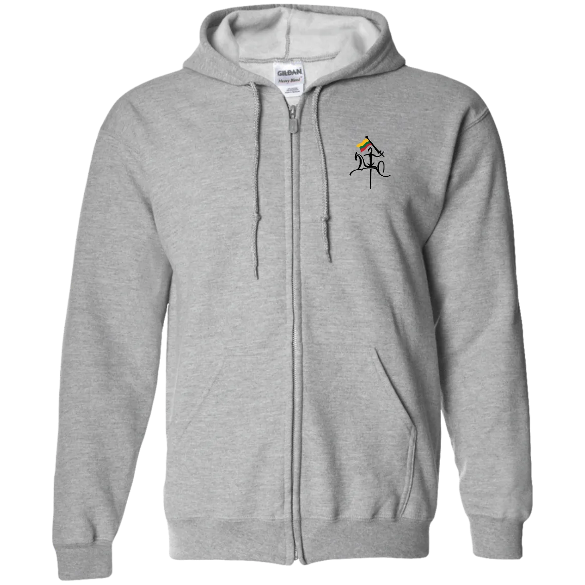 Vytis with Flag - Men/Women Unisex Comfort Full-Zip Hoodie