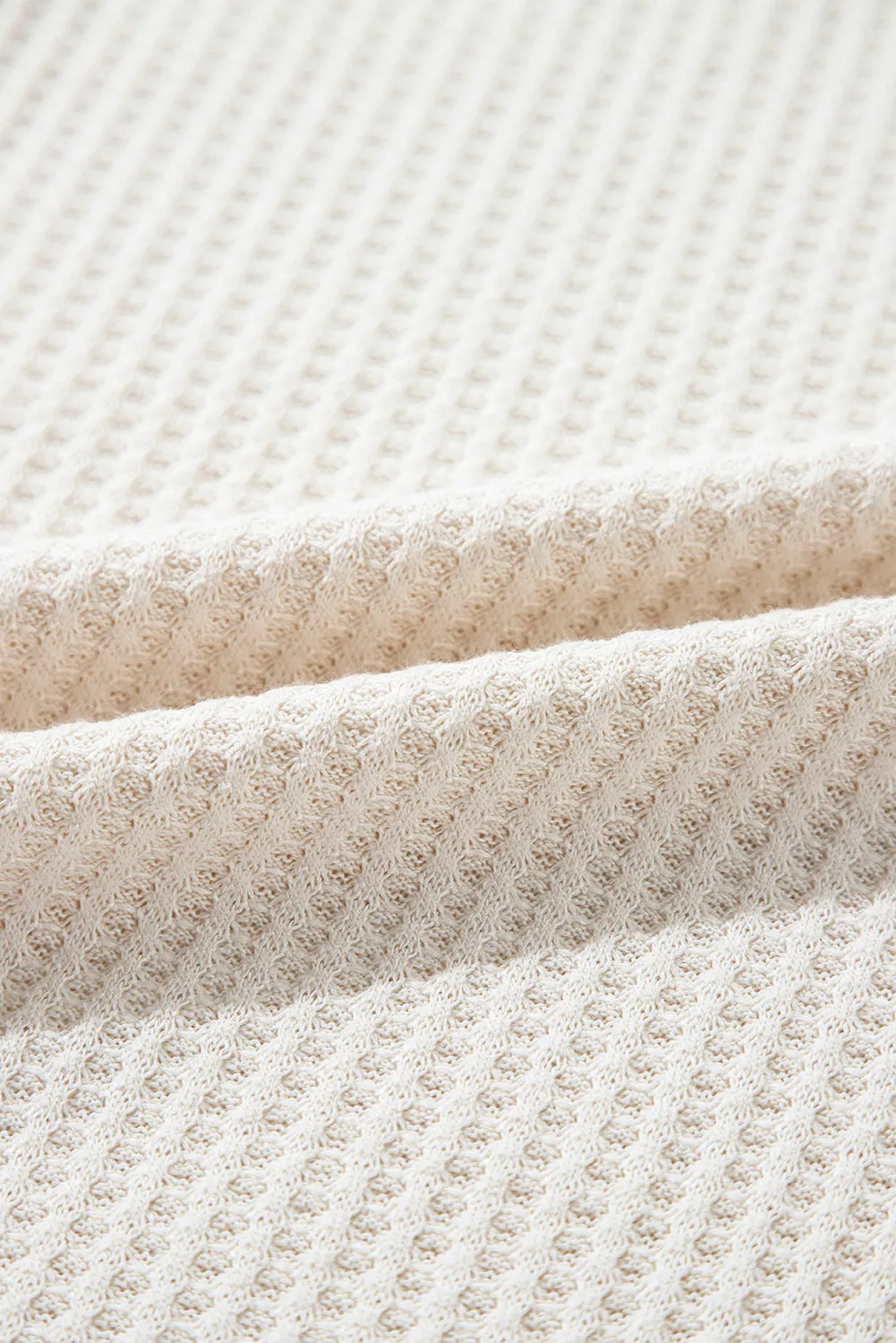 Waffle Knit Exposed Seam Oversized Top