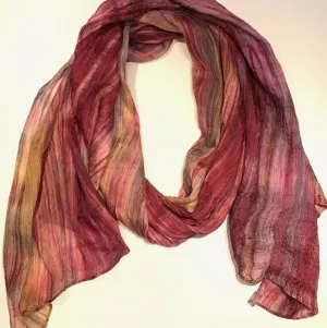 Watercolor Scarf - Raspberry