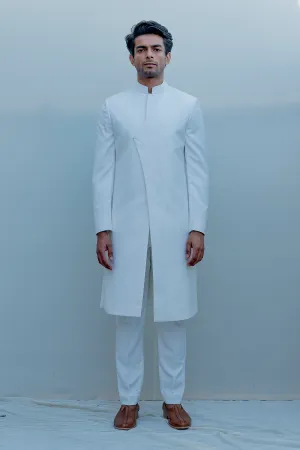 Waxen- Milky White Indo-Western Jacket Set