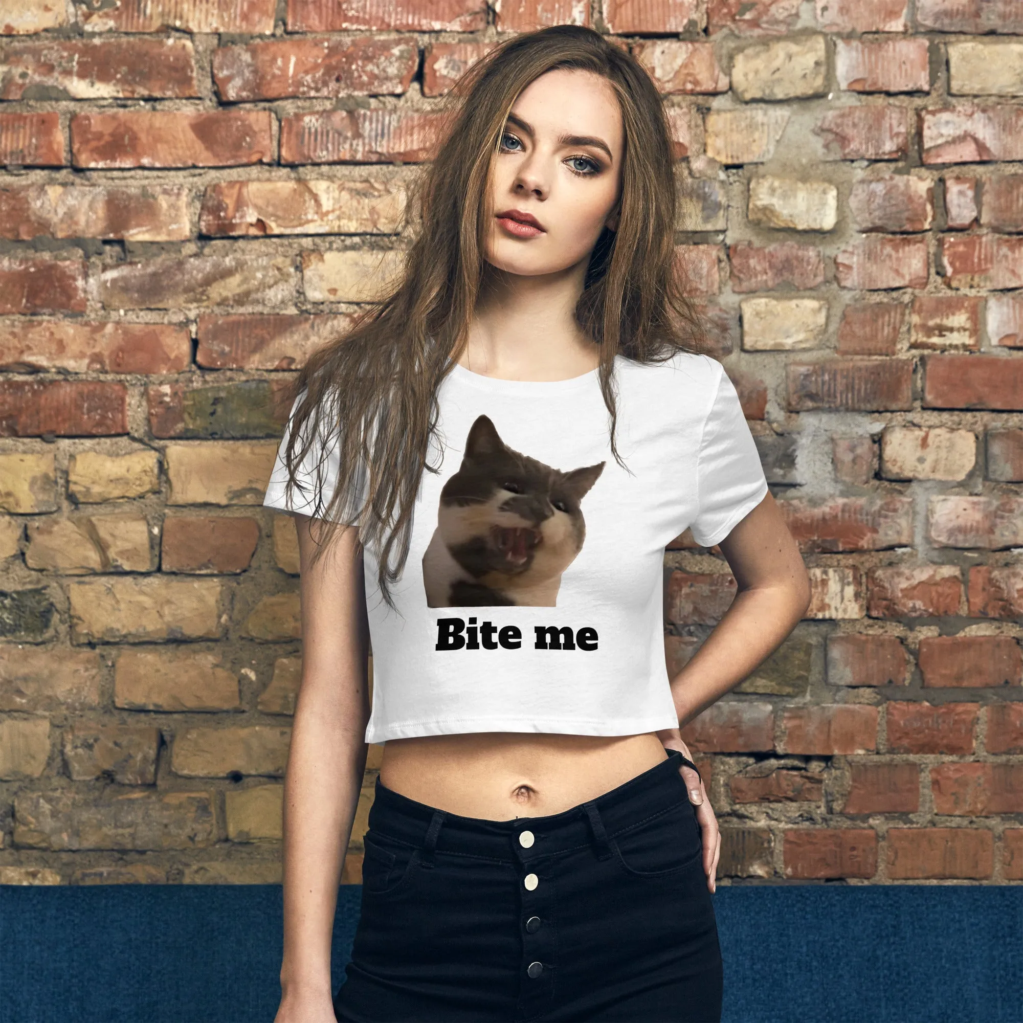 White Bite Me Crop Top