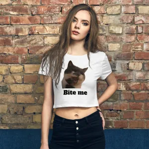 White Bite Me Crop Top