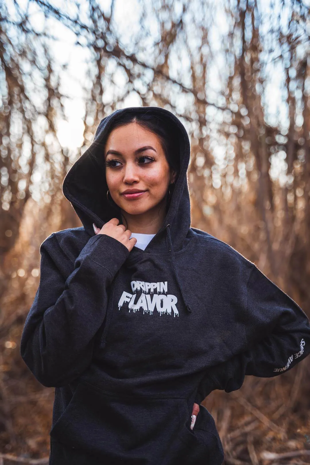 White Drippin Flavor | Charcoal Heather Hoodie