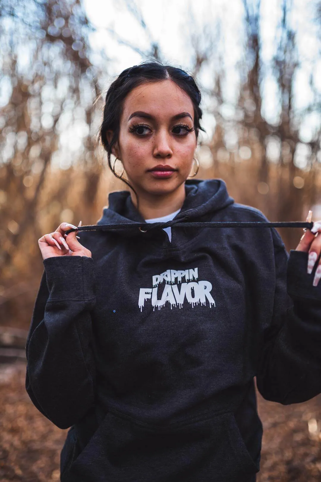 White Drippin Flavor | Charcoal Heather Hoodie