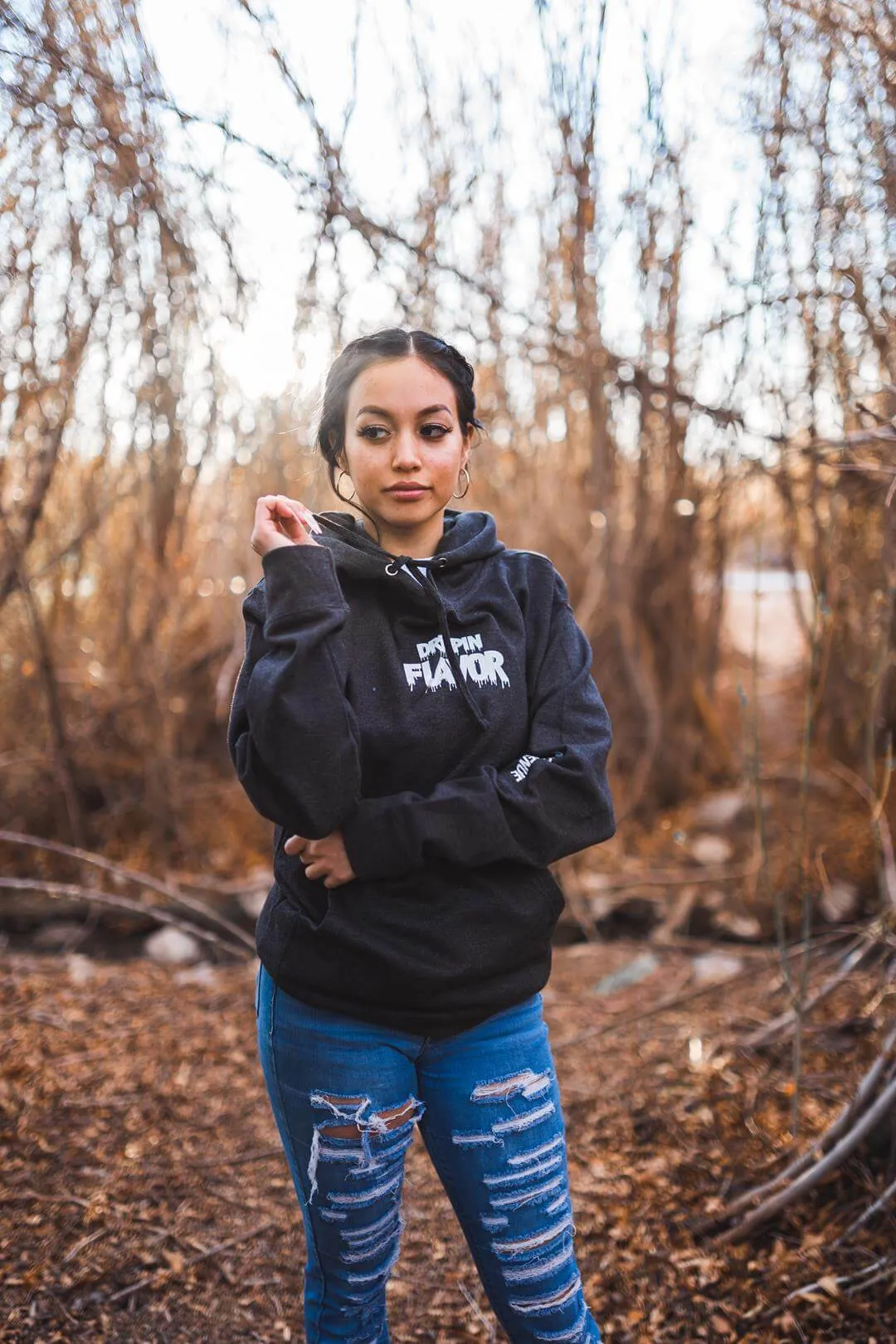 White Drippin Flavor | Charcoal Heather Hoodie