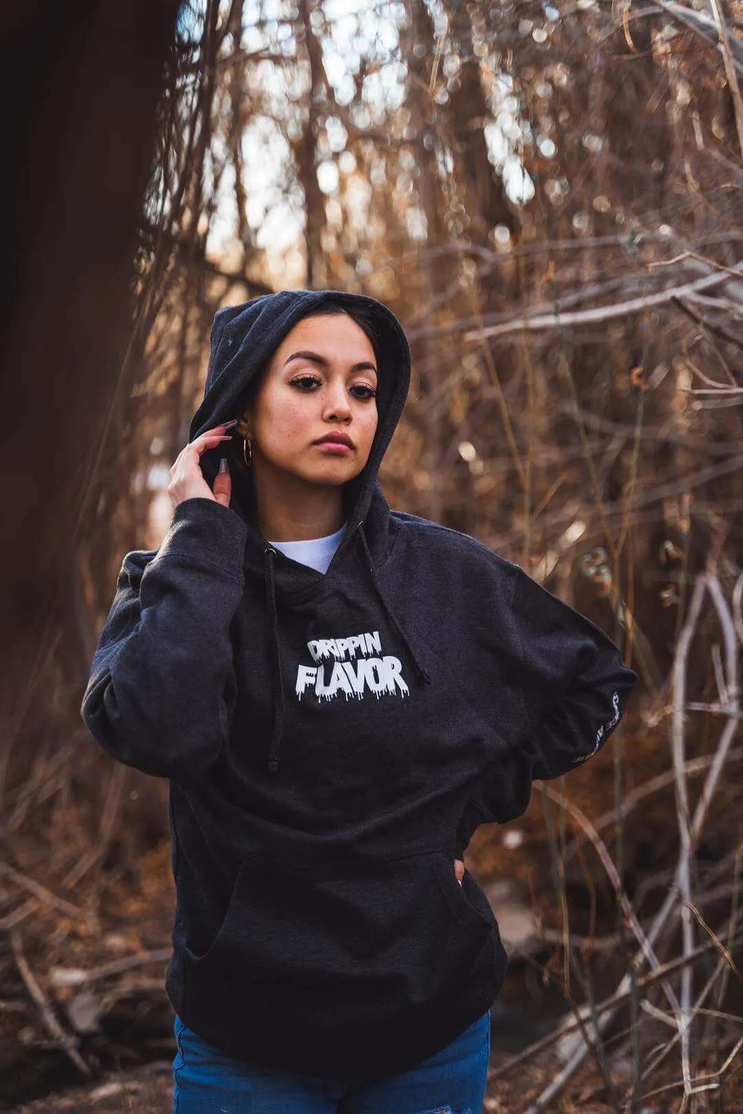 White Drippin Flavor | Charcoal Heather Hoodie