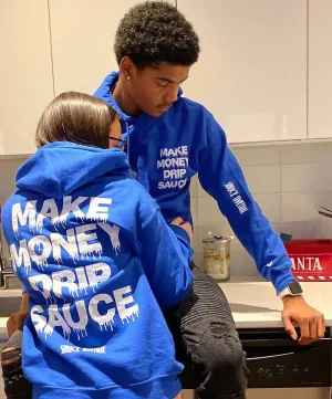 White Make Money Drip Sauce | Blue Hoodie