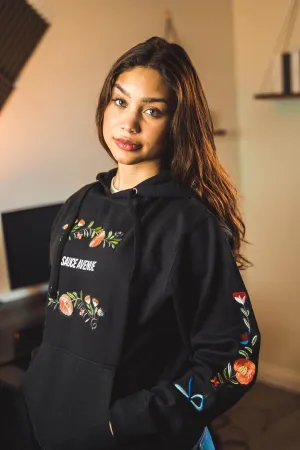 White SA | Floral Black Hoodie (=)
