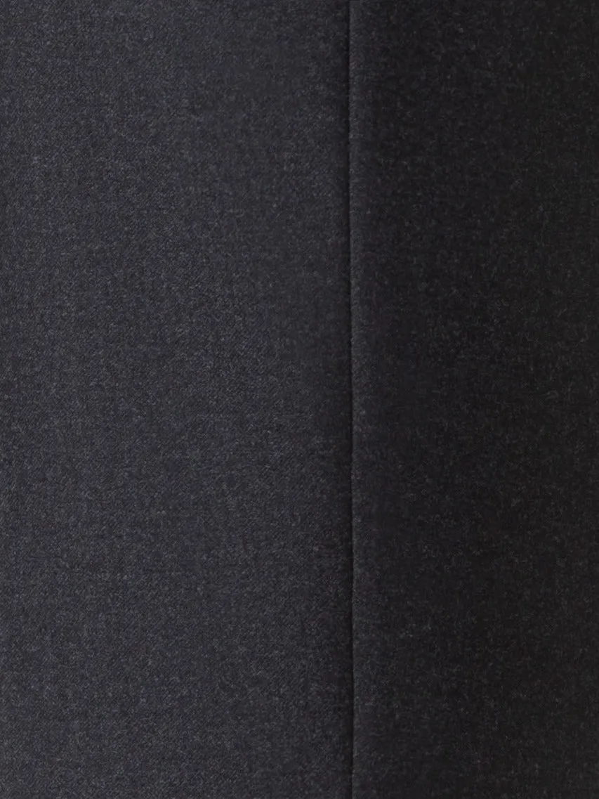 Wide Straight Wool Stretch Flannel Pants