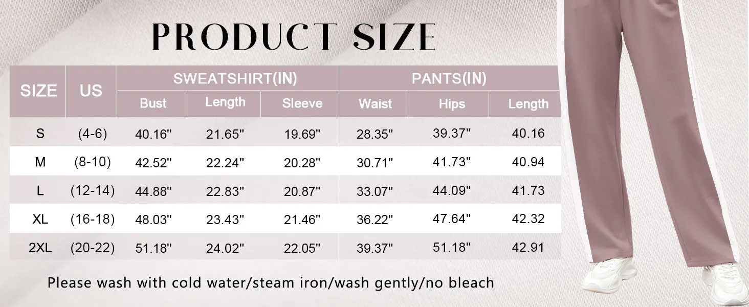 WIHOLL Lounge Sets for Women 2024 Zip Up Sweatshirt Wide Leg Sweatpants Casual 2 Piece Outfits Fashion Sweatsuits Tracksuit