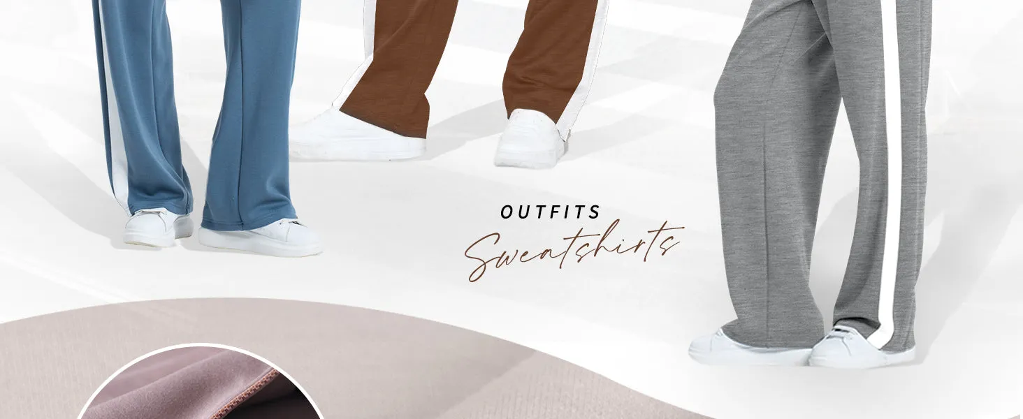 WIHOLL Lounge Sets for Women 2024 Zip Up Sweatshirt Wide Leg Sweatpants Casual 2 Piece Outfits Fashion Sweatsuits Tracksuit