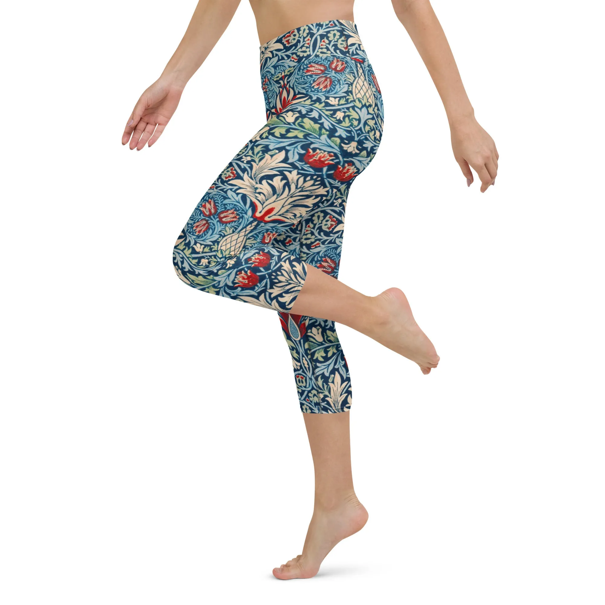 William Morris print yoga capri leggings