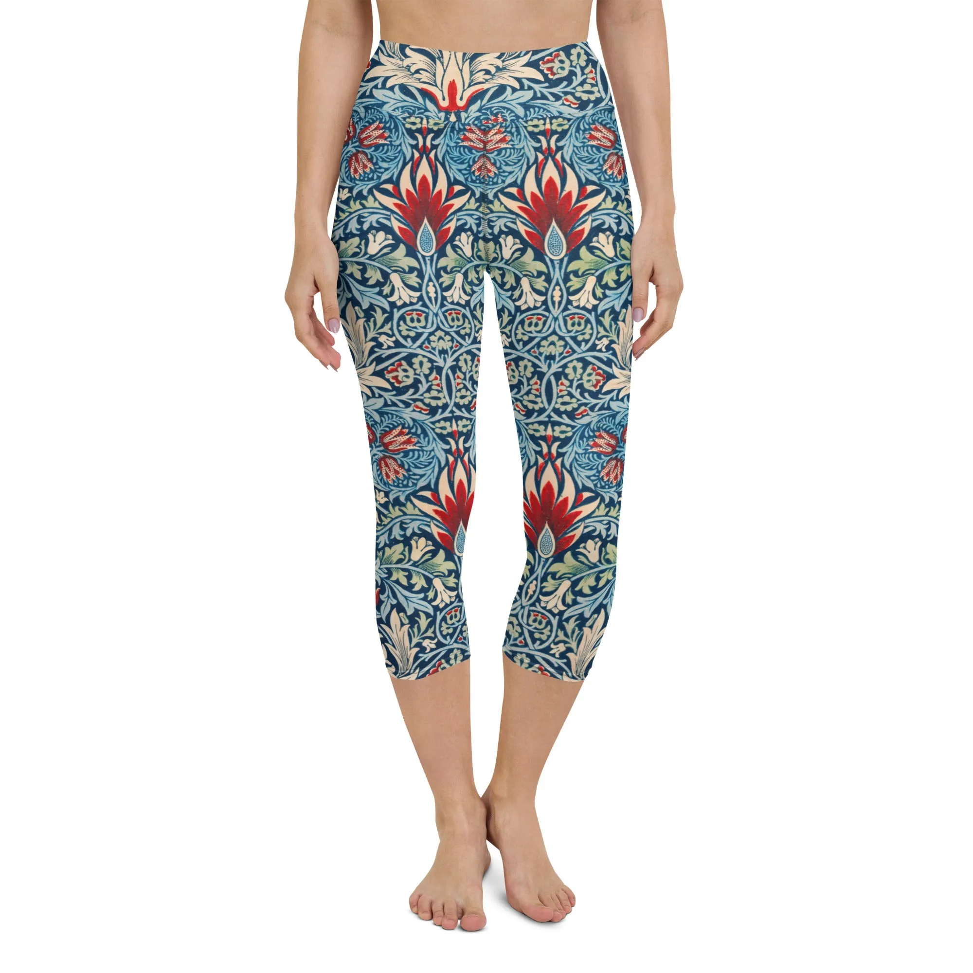 William Morris print yoga capri leggings