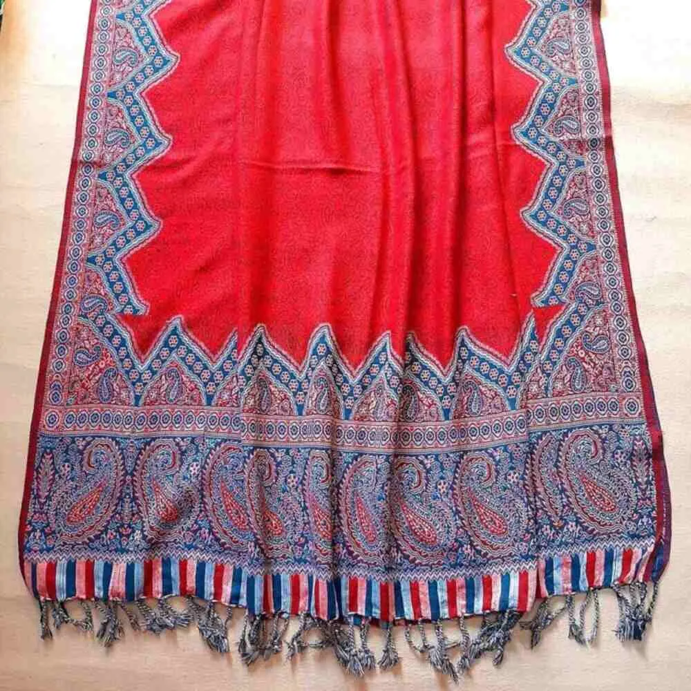 Winter Shawl - Large - Warm - Acrylic Wool - Red - ZSH134