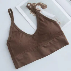 Women Sexy Crop Tops Bra Tube Top Female Streetwear Sleeveless Seamless Sports Bra Crop Camis