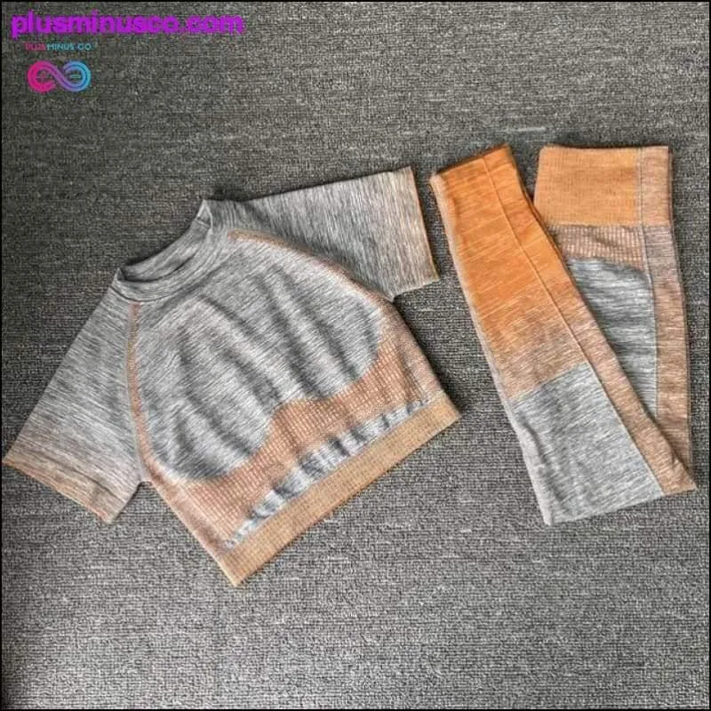 Women Yoga Sets Yoga Short Sleeve High Waist Sport Leggings