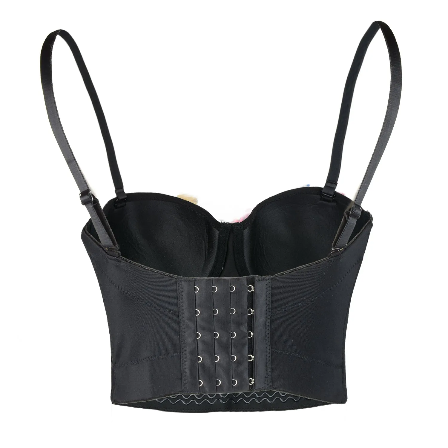 Women's 3D Floral Bustier Crop Top Wedding Bra