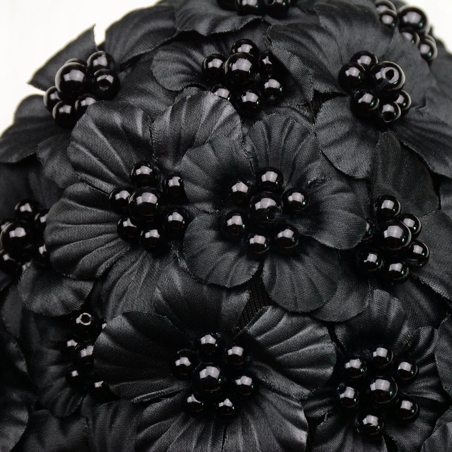 Women's 3D Floral Pearl Bustier Crop Top Party Club Bra Tops Black