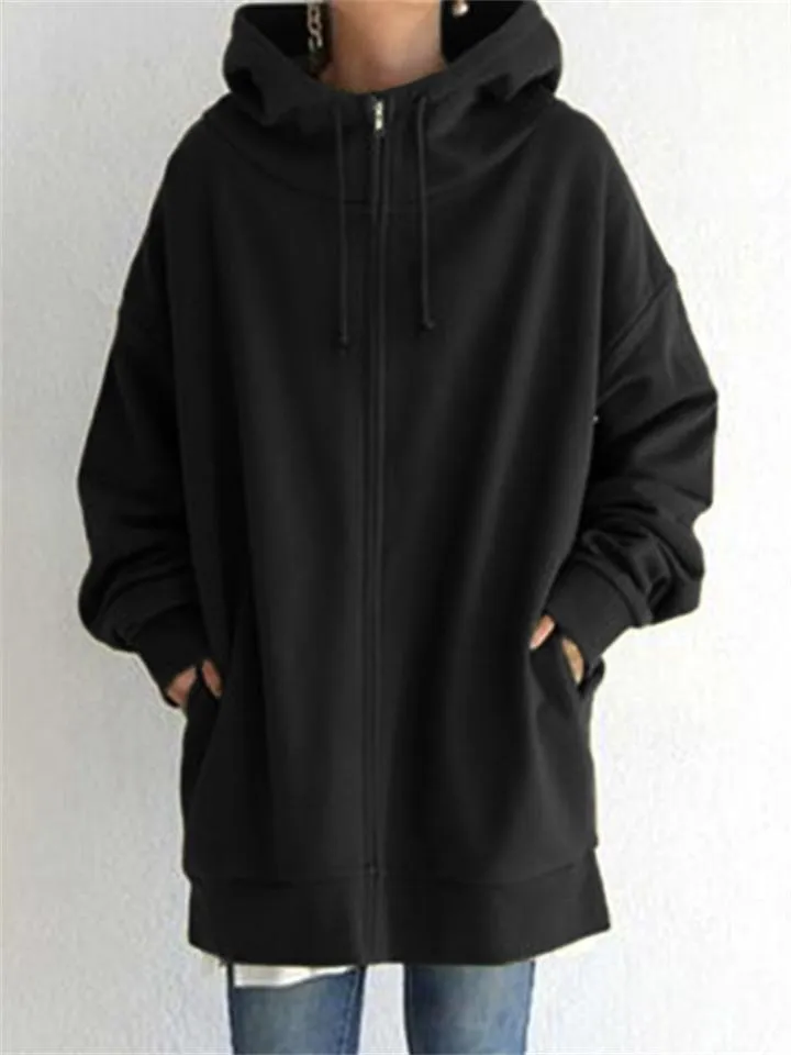 Women's Fashion Full Zip Up Thermal Hoodies for Winter