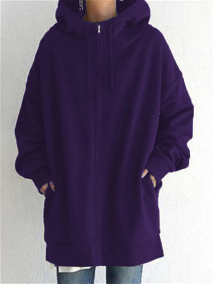 Women's Fashion Full Zip Up Thermal Hoodies for Winter