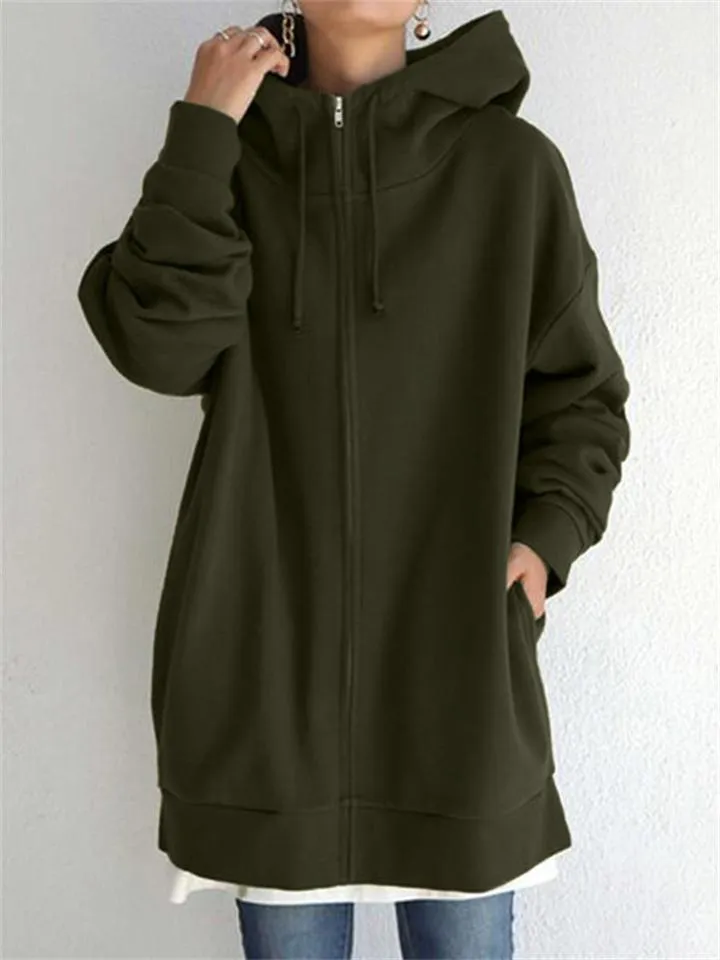 Women's Fashion Full Zip Up Thermal Hoodies for Winter