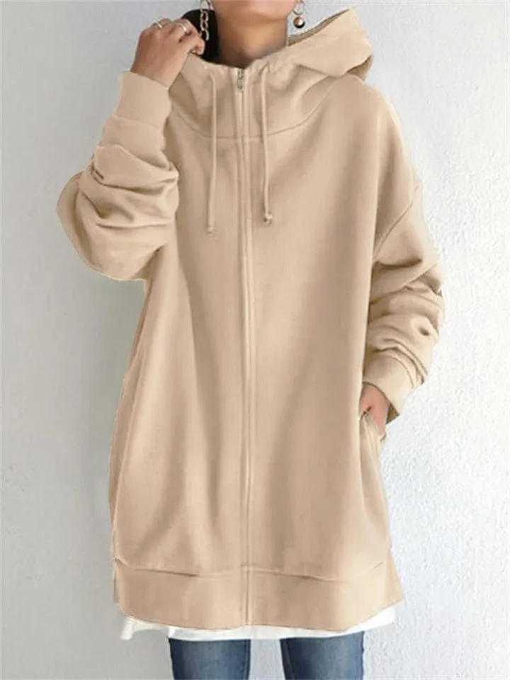 Women's Fashion Full Zip Up Thermal Hoodies for Winter