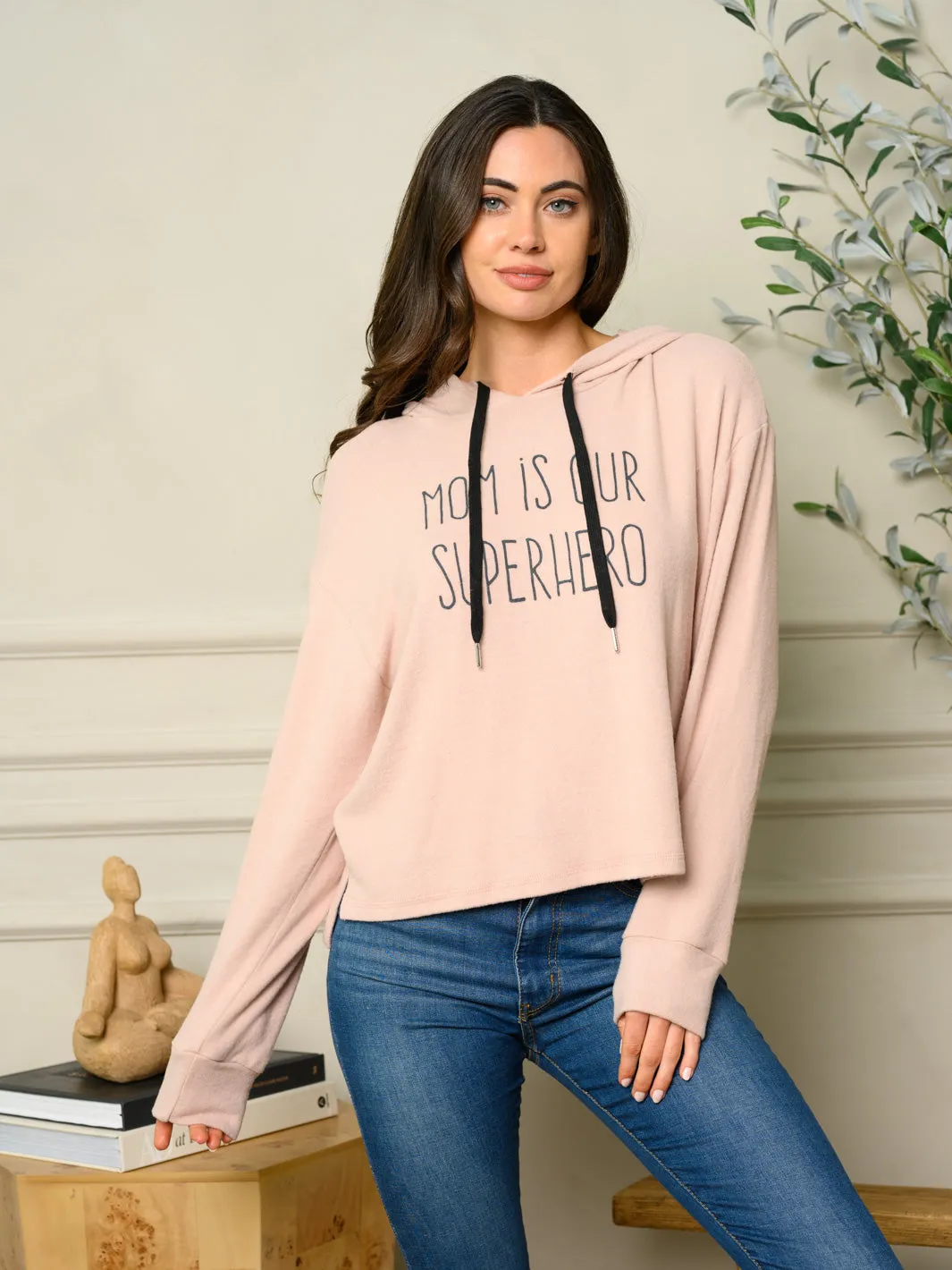 WOMEN'S GRAPHIC LONG SLEEVE HOODIE SWEATSHIRT