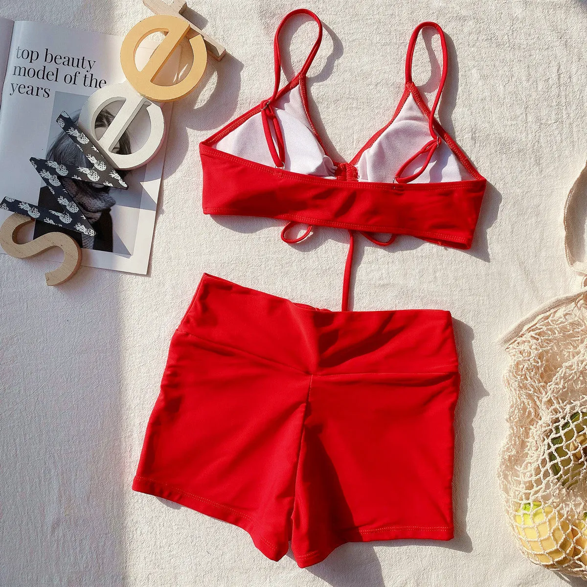 Women's High Waist Bikini Split Swimsuit