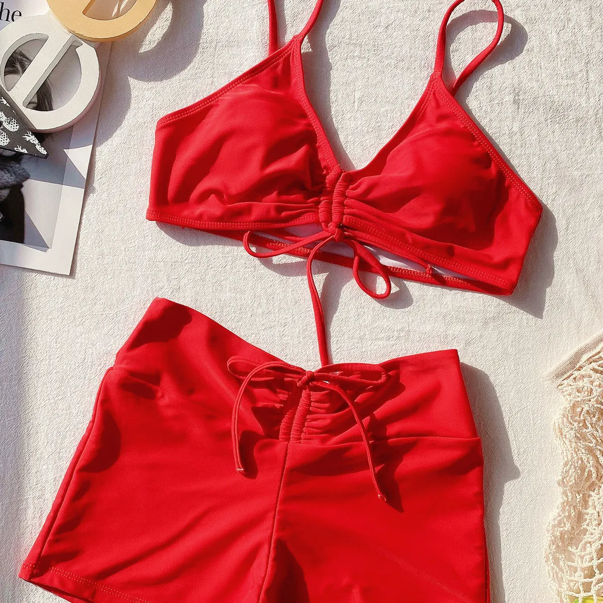 Women's High Waist Bikini Split Swimsuit