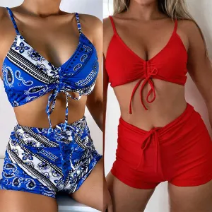 Women's High Waist Bikini Split Swimsuit